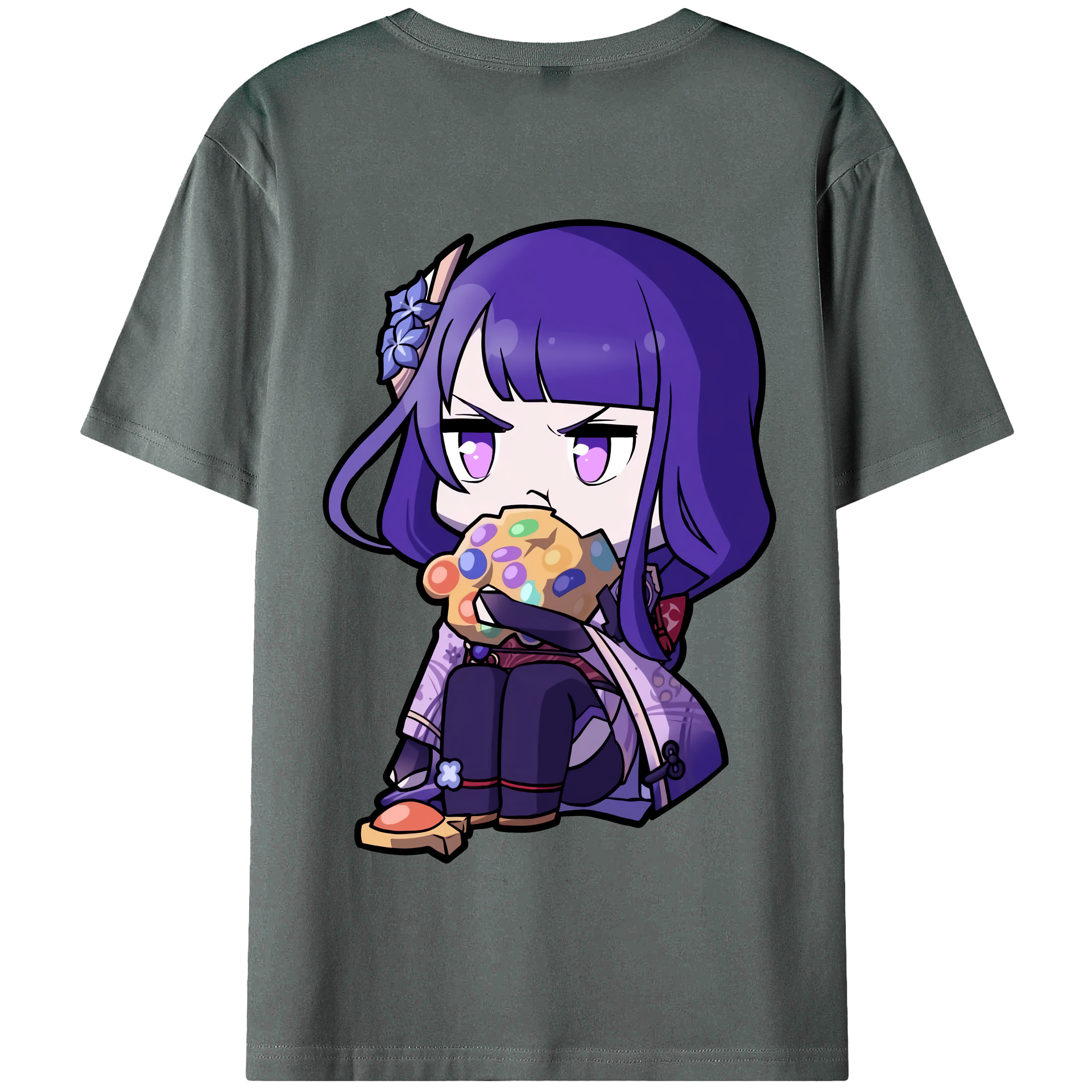 げんし神 雷電将軍 らいでんしょうぐん genshin Raiden Shogun 綿100％半袖Tシャツ（背面プリント）